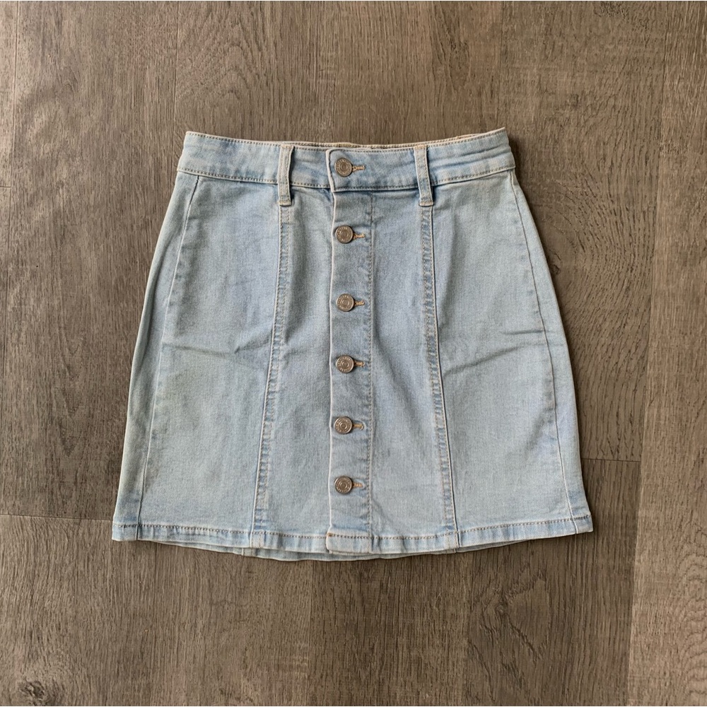 3/$10 Blue Button Down Jean Skirt